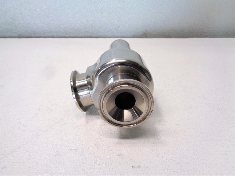 Universal 3/4" x 1" Tri-Clamp Sanitary Relief Valve, Stainless Steel